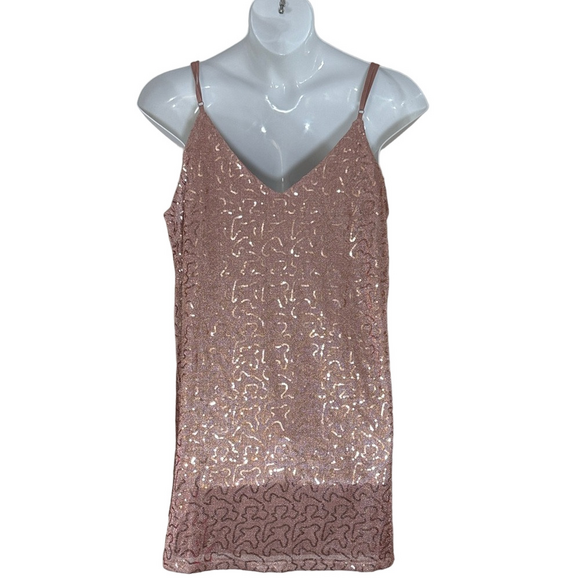 Chic Soul Rose Gold Sequin Mini Dress NWOT SKU1316 - Picture 4 of 6